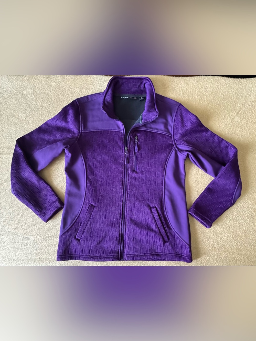 Swiss Tech Purple Full-Zip Teddy Jacket